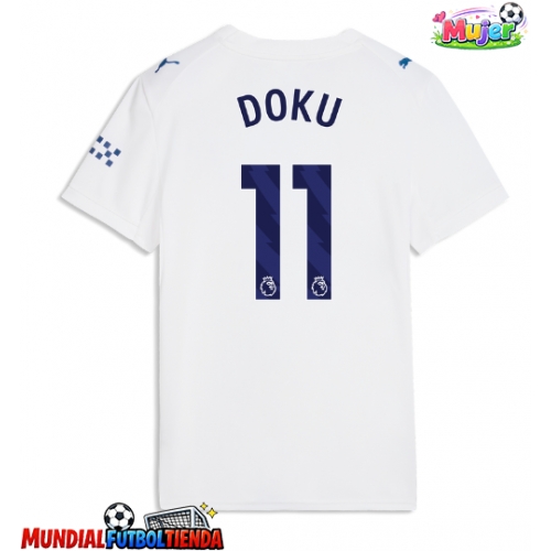 Camiseta Manchester City Jeremy Doku #11 Tercera Equipación Replica 2026-27 para mujer mangas cortas